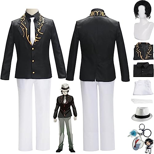 bbganlian Anime Charakter Kibutsuji Muzan Cosplay Kostüm Outfit Dämonentöter Kanroji Mitsuri Uniform Komplettes Set Halloween Karneval Party Dress Up Anzug mit Perücke für Männer (M) von bbganlian