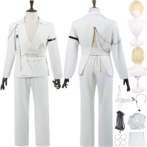 bbganlian Anime Charakter Luka Cosplay Kostüm Outfit Alien Stage Mizi Till Rollenspiel Uniform Komplettes Set Halloween Party Karneval Dress Up Anzug mit Perücke Ring für Männer (M) von bbganlian