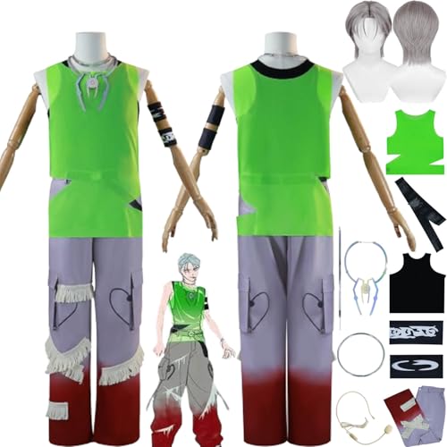 bbganlian Anime Charakter Till Cosplay Kostüm Outfit Alien Stage Mizi Hyuna Luka Rollenspiel Uniform Komplettes Set Halloween Party Karneval Dress Up Anzug mit Perücke für Männer (XL) von bbganlian
