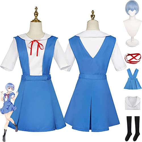 bbganlian Anime Evangelion Ayanami Rei Cosplay Kostüm Outfit Asuka Langley Soryu Rollenspiel Uniform Komplettes Set Halloween Party Karneval Dress Up Anzug mit Perücke für Frauen (XXL) von bbganlian
