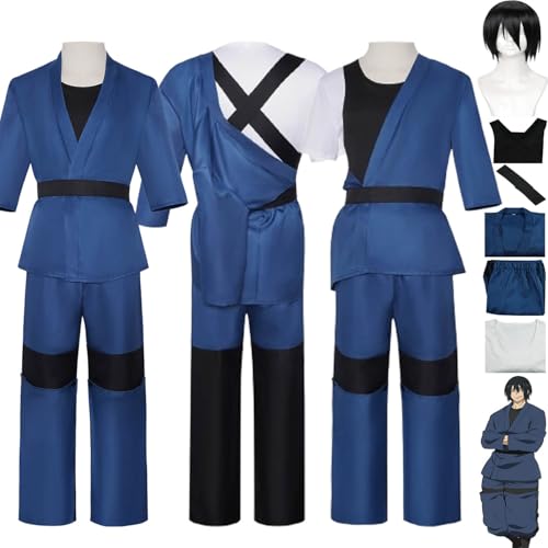 bbganlian Anime Fire Force Shinmon Benimaru Cosplay Kostüm Outfit Shinra Kusakabe Rollenspiel Uniform Komplettes Set Halloween Party Karneval Dress Up Anzug mit Perücke für Männer (L) von bbganlian