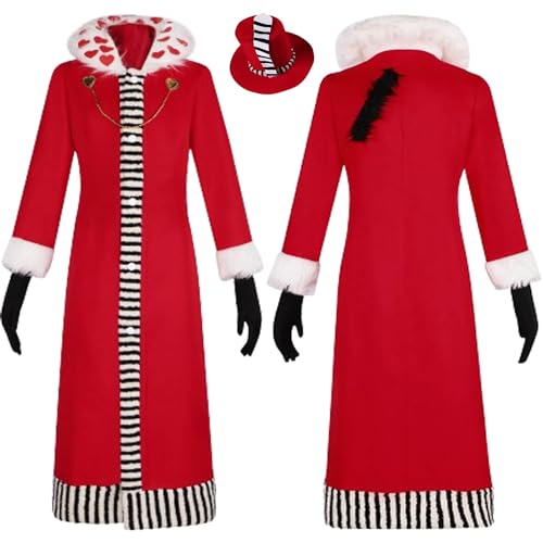 bbganlian Anime Hazbin Hotel Valentino Cosplay Kostüm Outfit Charlie Morningstar Rollenspiel Uniform Komplettes Set Halloween Party Karneval Dress Up Anzug mit Hut für Männer (M) von bbganlian