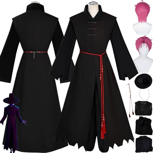 bbganlian Anime KPop Demon Hunters Saja Boys Abby Cosplay Kostüm Outfit Romance Rollenspiel Uniform Komplettes Set Halloween Party Karneval Dress Up Anzug mit Perücke für Männer (L) von bbganlian