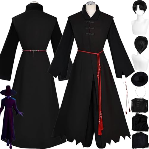 bbganlian Anime KPop Demon Hunters Saja Boys Jinu Cosplay Kostüm Outfit Romance Rollenspiel Uniform Komplettes Set Halloween Party Karneval Dress Up Anzug mit Perücke für Männer (L) von bbganlian