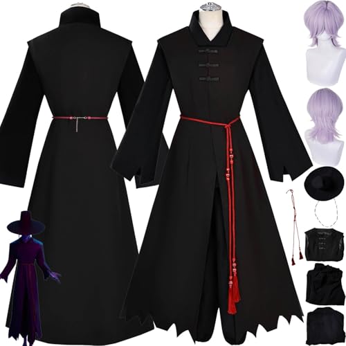 bbganlian Anime KPop Demon Hunters Saja Boys Mystery Cosplay Kostüm Outfit Romance Rollenspiel Uniform Komplettes Set Halloween Party Karneval Dress Up Anzug mit Perücke für Männer (XXXL) von bbganlian