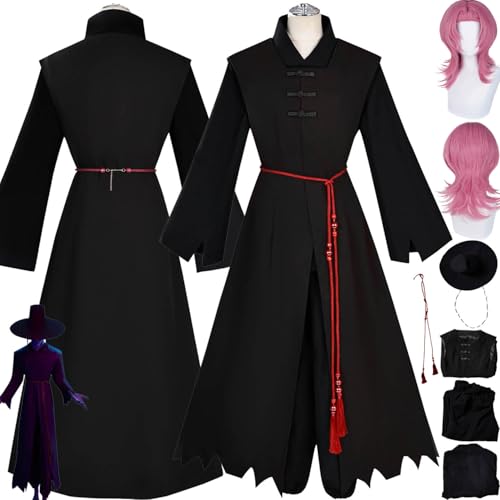 bbganlian Anime KPop Demon Hunters Saja Boys Romance Cosplay Kostüm Outfit Jinu Rollenspiel Uniform Komplettes Set Halloween Party Karneval Dress Up Anzug mit Perücke für Männer (XL) von bbganlian
