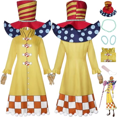 bbganlian Anime One Piece Charlotte Perospero Cosplay Kostüm Outfit Monkey D Luffy Rollenspiel Uniform Komplettes Set Halloween Party Karneval Dress Up Anzug mit Hut für Männer (XXL) von bbganlian