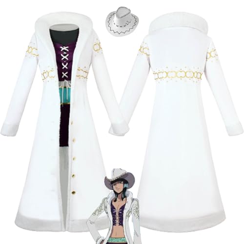 bbganlian Anime One Piece Nico Robin Cosplay Kostüm Outfit Monkey D. Luffy Rollenspiel Uniform Komplettes Set Halloween Karneval Party Dress Up Anzug mit Hut für Frauen (L) von bbganlian