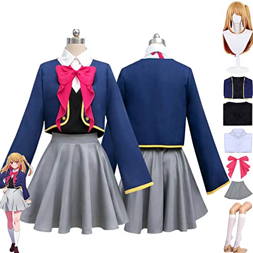 bbganlian Anime Oshi No Ko Hoshino Rubii Cosplay Kostüm Outfit Arima Kana Rollenspiel Uniform Komplettes Set Halloween Karneval Party Dress Up Anzug mit Perücke für Frauen (M) von bbganlian