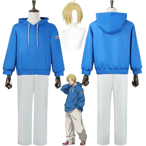 bbganlian Anime Sakamoto Days Shin Asakura Cosplay Kostüm Outfit Rollenspiel Uniform Kleider Komplettes Set Halloween Party Karneval Dress Up Anzug mit Perücke für Männer (M) von bbganlian