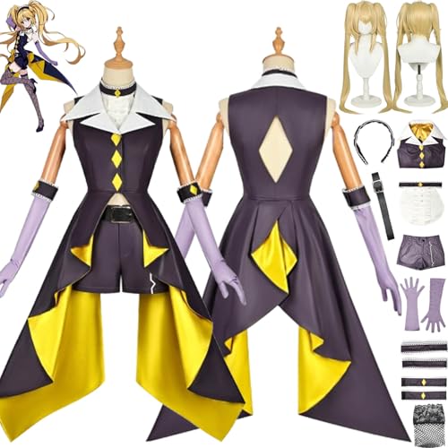 bbganlian Anime Shugo Chara Tsukiyomi Utau Neue Haut Cosplay Kostüm Outfit Rollenspiel JK Uniform Komplettes Set Halloween Karneval Party Dress Up Anzug mit Perücke für Frauen (XXL) von bbganlian