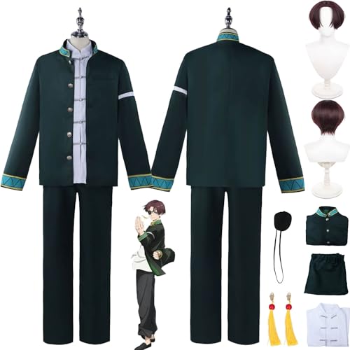 bbganlian Anime Wind Breaker Hayato Suo Cosplay Kostüm Outfit Rollenspiel Uniform Komplettset Halloween Karneval Dress Up Anzug mit Perücke Ohrringe Augenmaske für Männer Jungen (S) von bbganlian