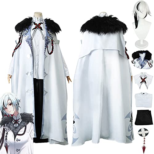 bbganlian Genshin Impact Arlecchino Cosplay Kostüm Outfit Spiel Charakter Navia Lyney Uniform Full Set Halloween Karneval Party Dress Up Anzug mit Perücke für Frauen Mädchen (L) von bbganlian