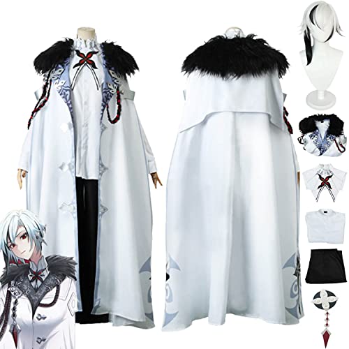 bbganlian Genshin Impact Arlecchino Cosplay Kostüm Outfit Spiel Charakter Navia Lyney Uniform Full Set Halloween Karneval Party Dress Up Anzug mit Perücke für Frauen Mädchen (M) von bbganlian