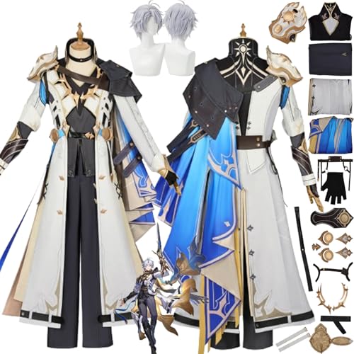 bbganlian Honkai Star Rail Phainon Cosplay Kostüm Outfit Spielcharakter Castorice Anaxagoras Uniform Komplettes Set Halloween Party Karneval Dress Up Anzug mit Perücke für Männer (M) von bbganlian