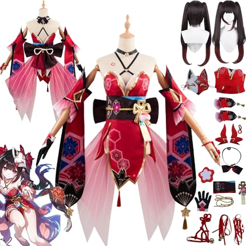 bbganlian Honkai Star Rail Sparkle Cosplay Kostüm Outfit Spiel Charakter Uniform Komplettes Set Halloween Party Karneval Dress Up Anzug mit Perücke Maske Kopfschmuck für Frauen (M) von bbganlian