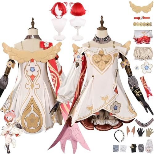 bbganlian Honkai Star Rail Tribios Cosplay Kostüm Outfit Spiel Charakter Uniform Komplettes Set Halloween Party Karneval Dress Up Anzug mit Perücke Flügel Elfenohren für Frauen (XXL) von bbganlian