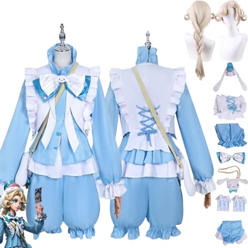 bbganlian Identität V Joseph Desaulniers Cosplay Kostüm Outfit Spiel Charakter Uniform Full Set Halloween Party Karneval Dress Up Anzug mit Perücke Hut Tasche für Frauen Mädchen (L) von bbganlian