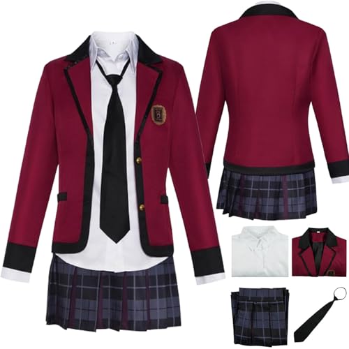 bbganlian Live-Action-Version Kakegurui Jabami Yumeko Cosplay Kostüm Outfit Saotome Meari Rollenspiel Uniform Komplettes Set Halloween Party Karneval Dress Up Anzug für Frauen (XS) von bbganlian