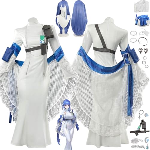 bbganlian NIKKE The Goddess of Victory Arcana Cosplay Kostüm Outfit Spielcharakter Uniform Komplettes Set Halloween Karneval Party Dress Up Anzug mit Perücke Ohrringe für Frauen (XXL) von bbganlian