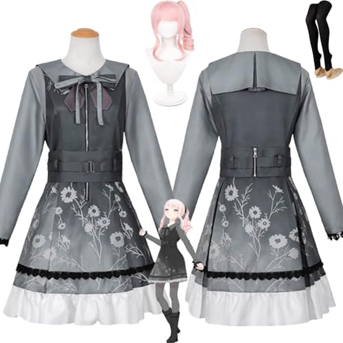 bbganlian Project Sekai Colorful Stage Akiyama Mizuki Neue Haut Cosplay Kostüm Outfit Spiel Charakter Uniform Komplettes Set Halloween Party Dress Up Anzug mit Perücke für Frauen (XXL) von bbganlian