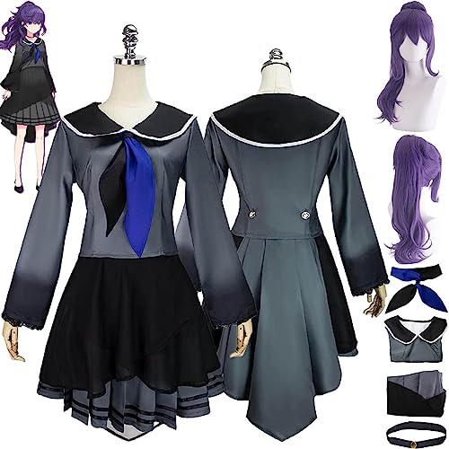 bbganlian Projekt Sekai Bunte Bühne Asahina Mafuyu Cosplay Kostüm Outfit Spiel Charakter Uniform Komplettes Set Halloween Karneval Party Dress Up Anzug mit Perücke für Frauen (L) von bbganlian
