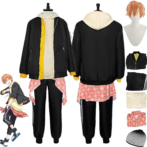 bbganlian Projekt Sekai Bunte Bühne Shinonome Akito Cosplay Kostüm Outfit Spiel Charakter Uniform Komplettes Set Halloween Karneval Party Dress Up Anzug mit Perücke für Männer (XXL) von bbganlian