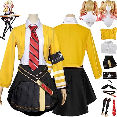 bbganlian Projekt Sekai Bunte Bühne Tenma Saki Cosplay Kostüm Outfit Spiel Charakter Uniform Komplettes Set Halloween Karneval Party Dress Up Anzug mit Perücke für Frauen (S) von bbganlian