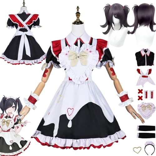 bbganlian Spiel Needy Girl Overdose Ame Chan Maid Cosplay Kostüm Outfit KAngel Uniform Komplettes Set Halloween Party Karneval Dress Up Anzug mit Perücke Kopfschmuck für Frauen (M) von bbganlian