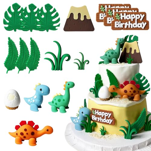 Dino Geburtstag Deko Set | Torten-Deko mit Dinosaurier Figuren für Kindergeburtstag & Babyparty | Kuchendekoration für Dino Kuchen, Cupcakes und Torten Dino Geburtstag Deko Set | Torten-Deko mit Dinosaurier Figuren für Kindergeburtstag & Babyparty | Kuchendekoration für Dino Kuchen, Cupcakes und Torten von bechoanigel