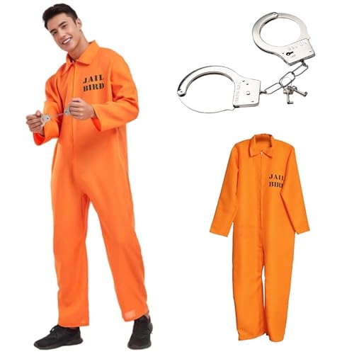 Häftling Kostüm Herren Damen, Ggefängnis Kostüm Orange, Pprisoner Costume, Sträfling Kostüm, Knast Kostüm Herren, Overall Orange, Halloween Kostüm Männer, für Kostüm Karneval Cosplay (XXL) Häftling Kostüm Herren Damen, Ggefängnis Kostüm Orange, Pprisoner Costume, Sträfling Kostüm, Knast Kostüm Herren, Overall Orange, Halloween Kostüm Männer, für Kostüm Karneval Cosplay (XXL) von bechoanigel