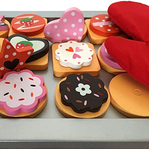 Holzspielzeug Keks & Plätzchen Backset, 26 Stücke, Kinderspielset Magnetische Kekse mit austauschbaren Belägen, Handschuh & Backblech | Montessori Rollenspiel Geburtstagsgeschenke für Jungen & Mädchen Holzspielzeug Keks & Plätzchen Backset, 26 Stücke, Kinderspielset Magnetische Kekse mit austauschbaren Belägen, Handschuh & Backblech | Montessori Rollenspiel Geburtstagsgeschenke für Jungen & Mädchen von bee SMART