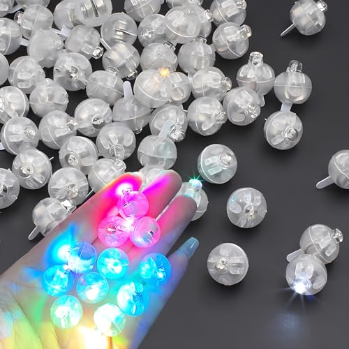 behone Ballonlichter,100 Stück led ballons,Mini led licht,Led ballonlichter,Leuchtkugeln für getränke,Led luftballons leuchtend,für Geburtstag Hochzeit Weihnachten Neujahr Karneval Dekor（Bunt） von behone