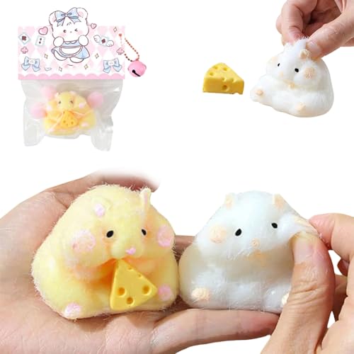 Hamster Toy with Cheese, Slow Rising Cute Hamster Squishy Toy, Super Soft Cute Hamster Decompression Toy, Stress Reliever Anxiety Toys, Squishies for Kids Teens Gift (All) von behound