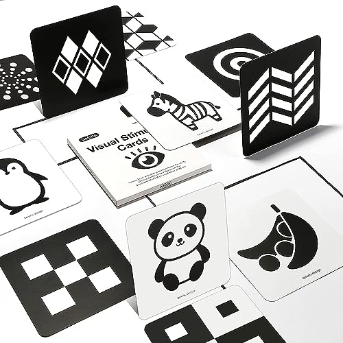 beiens Sensory Toys Karten, Schwarz und Weiß Neugeborenen Gehirn Entwicklung Spielzeug, Visuelle Stimulation Lernen Aktivität Karten für 0-3 Monate, 40 Seiten 5,5'' x 5,5'' Pädagogisches Baby Geschenk beiens Sensory Toys Karten, Schwarz und Weiß Neugeborenen Gehirn Entwicklung Spielzeug, Visuelle Stimulation Lernen Aktivität Karten für 0-3 Monate, 40 Seiten 5,5'' x 5,5'' Pädagogisches Baby Geschenk von beiens