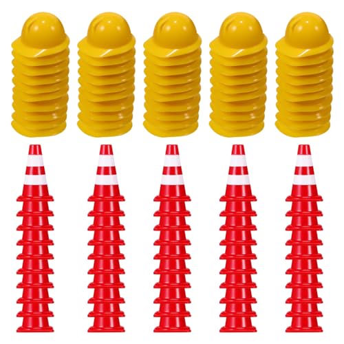 bellv Baukegel für Kinder, Spielzeug mit Baukegeln - Baukegel für Kinder mit Helm, Spielzeug für Verkehrsszenen zum Dekorieren, Spielen bellv Baukegel für Kinder, Spielzeug mit Baukegeln - Baukegel für Kinder mit Helm, Spielzeug für Verkehrsszenen zum Dekorieren, Spielen von bellv