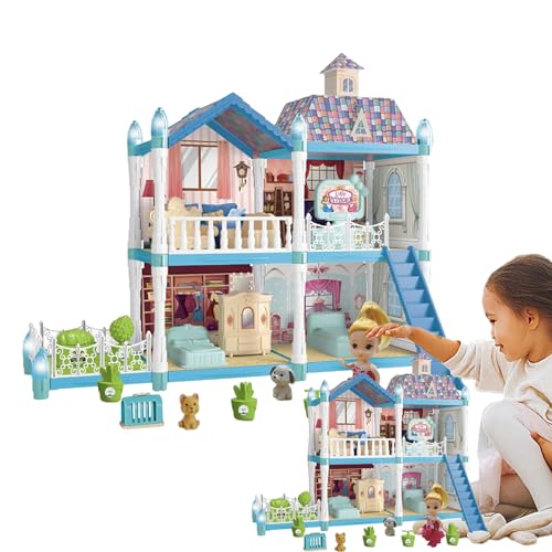 bellv Prinzessinnenschloss-Spielhaus, Traumhaus für Mädchen | Konstruktionsspielzeug für Prinzessinnen | sicheres Haus für Das Schloss der Prinzessin mit Licht von bellv