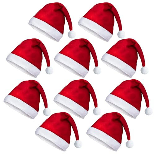 10 PCS Weihnachtsmützen Nikolausmütze Erwachsene: Weihnachtsmann Mütze Weihnachtsmütze Familie Rote Santa Mütze Perfekt für Weihnachtsmann kostüm Weihnachtsfeier Familienweihnachtliches Abendessen 10 PCS Weihnachtsmützen Nikolausmütze Erwachsene: Weihnachtsmann Mütze Weihnachtsmütze Familie Rote Santa Mütze Perfekt für Weihnachtsmann kostüm Weihnachtsfeier Familienweihnachtliches Abendessen von benpen