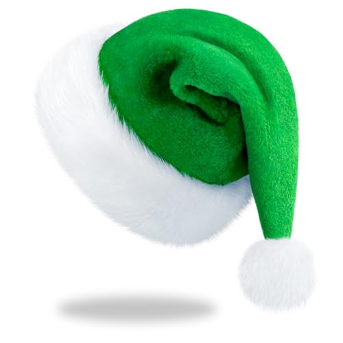 Weihnachtsmütze Erwachsene Grün Nikolausmütze Damen Herren plüsche Wichtelmütze Grün Mütze Bequemes Dicker Klassischer Weihnachts Accessoires aus Samt für festliche Partys im neuen Jahr Weihnachtsmütze Erwachsene Grün Nikolausmütze Damen Herren plüsche Wichtelmütze Grün Mütze Bequemes Dicker Klassischer Weihnachts Accessoires aus Samt für festliche Partys im neuen Jahr von benpen