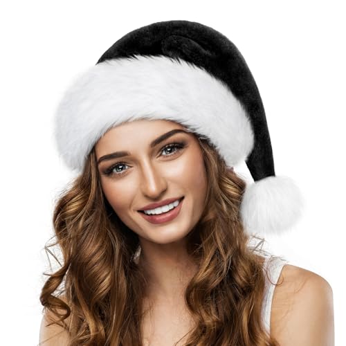 Weihnachtsmütze Erwachsene Schwarz Nikolausmütze Damen Herren plüsche Wichtelmütze Schwarz Mütze Bequemes Dicker Klassischer Weihnachts Accessoires aus Samt für festliche Partys im neuen Jahr Weihnachtsmütze Erwachsene Schwarz Nikolausmütze Damen Herren plüsche Wichtelmütze Schwarz Mütze Bequemes Dicker Klassischer Weihnachts Accessoires aus Samt für festliche Partys im neuen Jahr von benpen