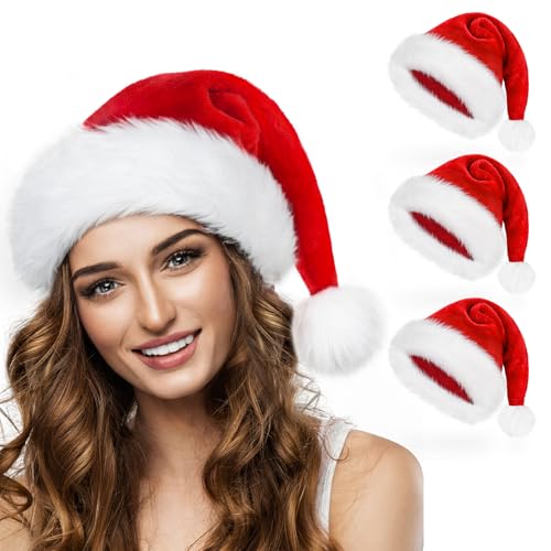 benpen 3 Stück Weihnachtsmützen Erwachsene Nikolausmütze plüsche weihnachtsmann mütze Rote Santa Mütze Bequemes Dicker Klassischer nikolaus mütze aus Samt für festliche Partys im neuen Jahr benpen 3 Stück Weihnachtsmützen Erwachsene Nikolausmütze plüsche weihnachtsmann mütze Rote Santa Mütze Bequemes Dicker Klassischer nikolaus mütze aus Samt für festliche Partys im neuen Jahr von benpen