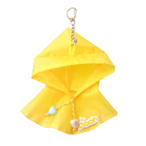 bephible Gelber Puppenponcho Baumwolle Outfit 10/15 cm Regenmantel Verstellbarer Kordelzug Regen für Stoffpuppen Grüner Stoff Regenbekleidung Gelb von bephible