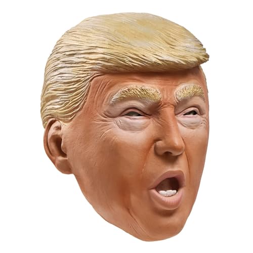bephible Latex-Maske Erfolgsmotiv Kostüm Trump Cosplay Maske Latex Realistischer Effekt Gesichtsschutz Amerika Präsident Wahlkostüme Requisiten A von bephible