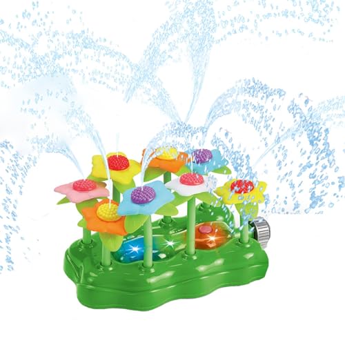 bephible Sommer Wasserspielzeug Breiter Sprühbereich Sprinkler Kinder Rotary Hubschrauber Frosch Blume Rakete Merry-go-round Outdoor Garten Hinterhof Rasen Squirt für Kleinkinder Grün von bephible