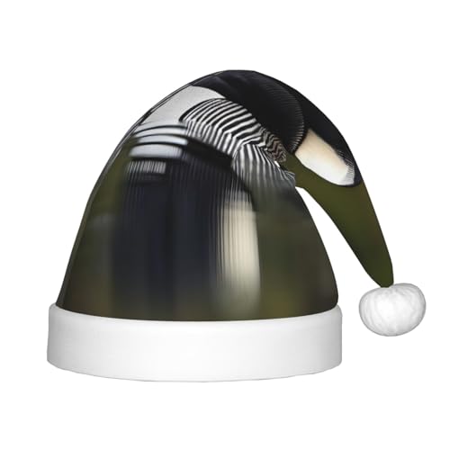berbo Loon Nature Weihnachtsmütze mit Vogelmotiv für Kinder – Unisex Weihnachtsmannmütze, festliche Kopfbedeckung, gemütliches Samtmaterial von berbo
