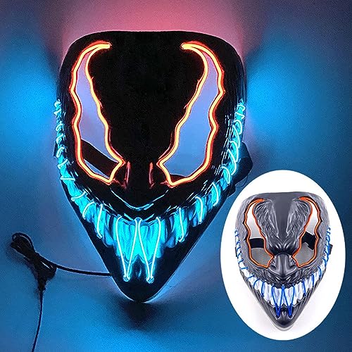 LED-Halloween-Maske, gruselige leuchtende Maske für Männer, Frauen, Kinder, Erwachsene, mit 3 Beleuchtungsmodi, leuchtende Nylonmaske, Kostüme, Cosplay, Partys LED-Halloween-Maske, gruselige leuchtende Maske für Männer, Frauen, Kinder, Erwachsene, mit 3 Beleuchtungsmodi, leuchtende Nylonmaske, Kostüme, Cosplay, Partys von beseloa