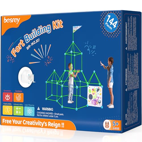 besrey 144pcs DIY Kinder Konstruktionsspielzeug,Outdoor Spielzeug - Kreativ Set für Kinder, Konstruktionsspiel, DIY-Bauspielzeug von besrey