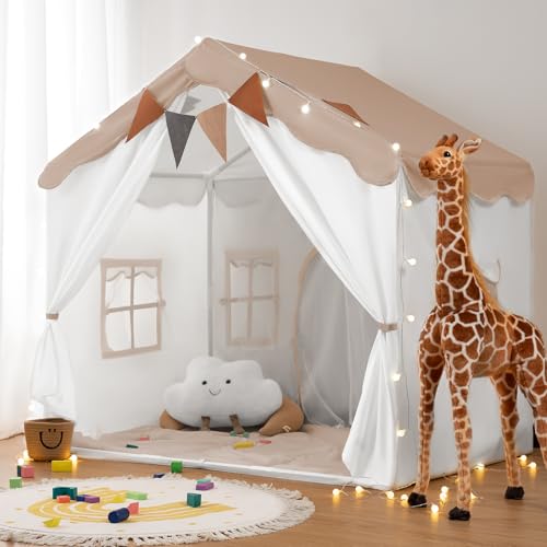 besrey 2 IN 1 Kinderzelt, Kinder Spielhaus Indoor mit Matte und Lichtern, Kinder Bettzelt,Spielzelt für Drinnen,Prinzessin Zelt, Kinderspielhaus, Kuschelecke Kinderzimmer Dekor ab 3 Jahre braun besrey 2 IN 1 Kinderzelt, Kinder Spielhaus Indoor mit Matte und Lichtern, Kinder Bettzelt,Spielzelt für Drinnen,Prinzessin Zelt, Kinderspielhaus, Kuschelecke Kinderzimmer Dekor ab 3 Jahre braun von besrey