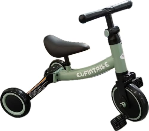 besrey 5 in 1 Laufräder Laufrad Kinderdreirad Dreirad Lauffahrrad Lauflernhilfe für Kinder ab 1 Jahre bis 4 Jahren (Grasgrün) von besrey