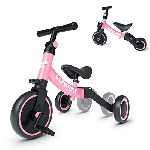 besrey 5 in 1 Laufräder Laufrad Kinderdreirad Dreirad Lauffahrrad Lauflernhilfe für Kinder ab 1 Jahre bis 4 Jahren - Rosa besrey 5 in 1 Laufräder Laufrad Kinderdreirad Dreirad Lauffahrrad Lauflernhilfe für Kinder ab 1 Jahre bis 4 Jahren - Rosa von besrey
